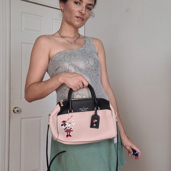 Kate Spade Black and Pink Minnie Mouse Satchel - Picture 1 of 8